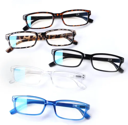 Miniatura 6 de Kerecsen Paquete de 6 gafas de lectura con bloqueo de luz azul, lectores con bisagra de resorte para hombres y mujeres, anteojos para computadora 6
