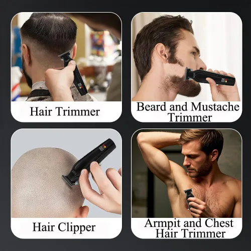 Miniatura 2 de Cortapelos para hombres 3 en 1 eléctrica, inalámbrica, recortadora de barba y bigote, recortadora de pelo para nariz y orejas con peine, envoltura