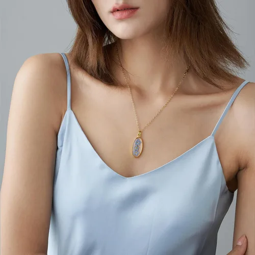 Miniatura 8 de Collar Forget Me Not – Collares de flores prensadas hechas a mano – Flores Forget-Me-Not que simbolizan el verdadero amor y respeto – Gran regalo