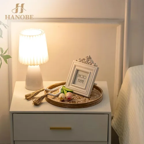 Miniatura 6 de Hanobe Bandeja decorativa redonda para mesa: bandejas de mesa de café boho para decoración del hogar – Medio siglo Farmhouse Circle Wood Serving