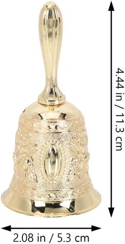 Miniatura 5 de Vaguelly Campana decorativa pequeña de 4.44 pulgadas, de latón, para educación escolar, restaurante, decoración de fiesta y adorno de manualidades