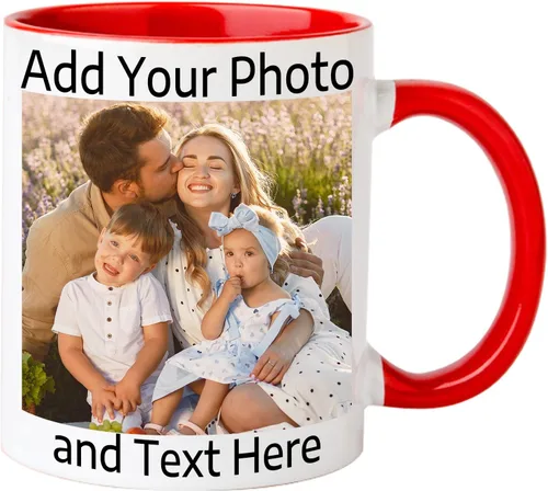 Miniatura 12 de Taza de café personalizada Taza personalizada con nombre y logotipo de texto, taza personalizada de 11 onzas en ambos lados, regalos Blanco