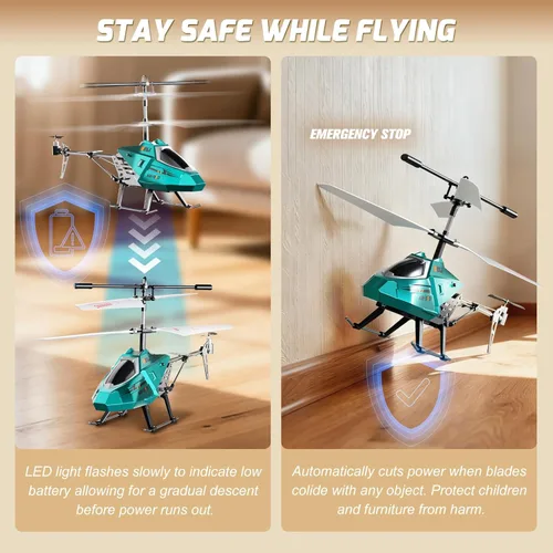 Miniatura 4 de XIKOTEC Helicóptero de control remoto, juguete de helicóptero RC para niños, avión RC de 2.4 GHz con luces LED, juguete volador a control remoto