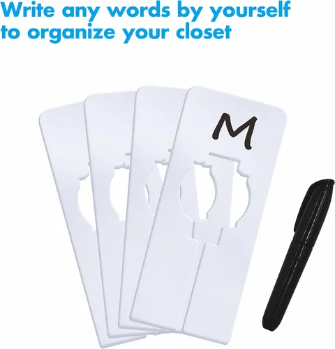 Miniatura 5 de 8 piezas de divisores para estantes de armario, tabla de partición de guardarropa, divisores rectangulares blancos para perchas de ropa con marcador