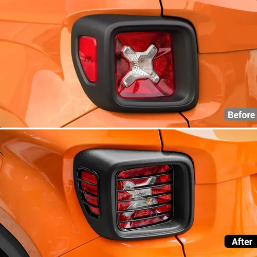 Miniatura 2 de Cubiertas de lámpara de luz trasera de ABS, protector de luz trasera para Jeep Renegade 2016-2021, Negro