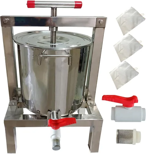 Prensa de miel Extractor de cera Máquina de cera de acero inoxidable Prensa de miel Máquina de cera de abeja manual Prensa de miel de abeja grande