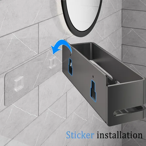 Miniatura 5 de Organizador de ducha, paquete de 2 estantes de ducha, estante de almacenamiento de baño resistente, organizador de baño de gran capacidad, sin