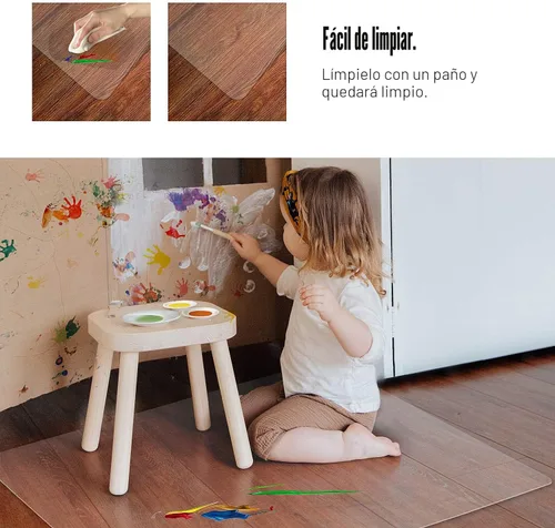 Miniatura 6 de Kuyal tapete transparente para silla, uso en suelos duros, 48.0 x 36.0 pulgadas, protector de suelo para oficina u hogar