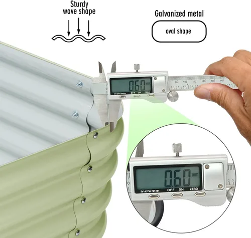 Miniatura 5 de BPS Cama de jardín elevada de metal, paquete de 2 macetas galvanizadas de 2.5 pies de diámetro, cajas de jardín elevadas para macetas de flores
