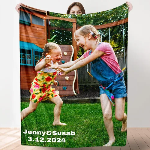 Miniatura 9 de Artsadd Manta personalizada con collage de texto fotográfico, manta de fotos personalizada para hombres, mujeres, él o ella, manta personalizada