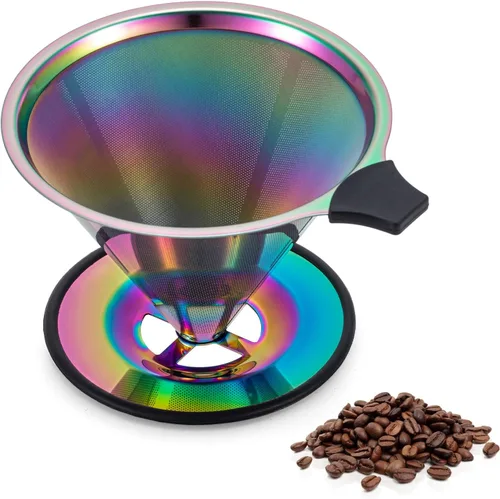Miniatura 8 de 【2.0 mejorado】 Cafetera de acero inoxidable, filtro de café de goteo reutilizable sin papel y colador de café para una sola taza de preparación a