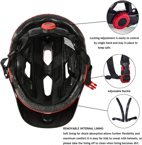 Miniatura 5 de EXCLUSKY - Casco de bicicleta para niños, ajustable, de seguridad, ligero, casco de bicicleta para niños, patinaje, ciclismo, scooter, para niños