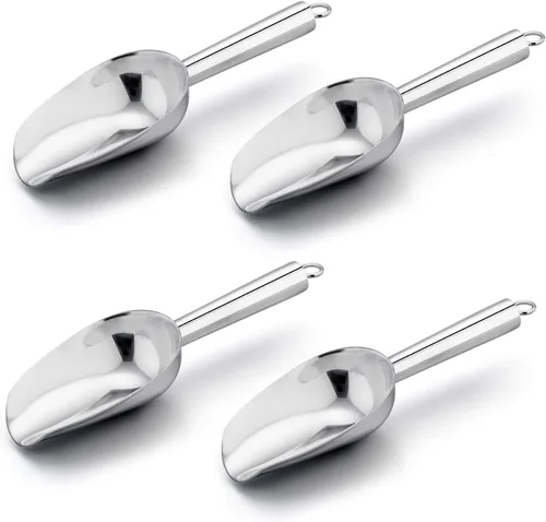 E-far Mini cuchara, 3 onzas de acero inoxidable para cocina, ideal para caramelos, cubitos de hielo, harina, azúcar, grano de café, proteína en