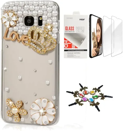 Funda para Galaxy Note 8, elegante, hecha a mano en 3D [serie brillante], diseño de lazo grande compatible con Samsung Galaxy Note 8 con protector