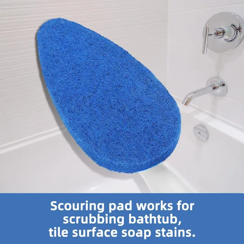 Miniatura 4 de Qaestfy Paquete de 2 almohadillas de repuesto compatibles con QAE008 Cepillo de limpieza para bañera y azulejos con mango largo, modelo QAE009