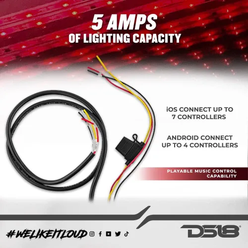 Miniatura 3 de DS18 AUDIO LED-BTC LED Bluetooth Control – BT 4.0 más rápido y más largo, funciona con Apple y Andriod, resistente al agua IP65, aplicaciones de 12