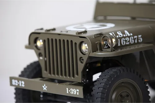 Miniatura 7 de Rochobby FMS 1/6 1941 MB Scaler RC mini Jeep RC Camión MB Scaler 4x4 Grado Hobby RC Rock Crawler con escobillas RC Camión Militar del Ejército