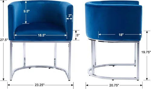 Miniatura 2 de RIVOVA Juego de 2 Sillas de Comedor Tapizadas, Sillas Laterales de Barril Modernas con Reposabrazos para Comedor, Cómodas Sillas con Reposabrazos