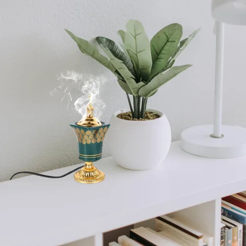Miniatura 5 de HOMSFOU Quemador eléctrico de incienso estilo Oriente Medio Plug-in Cerámica Aroma Incenser para el Hogar Fragancia Dormitorio Estudio Yoga 3.02