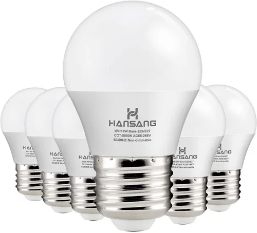Miniatura 8 de Bombilla LED E26, luz blanca cálida de 2700 K, bombillas pequeñas equivalentes a 60 W, bombilla E26 para ventilador de techo, forma A15, 600 lm 120