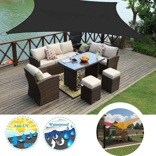 Miniatura 19 de Toldo tipo vela para exteriores, 10 x 20 pies, vela impermeable con bloqueo UV, tela resistente, protección solar, resistente al viento, grado Verde