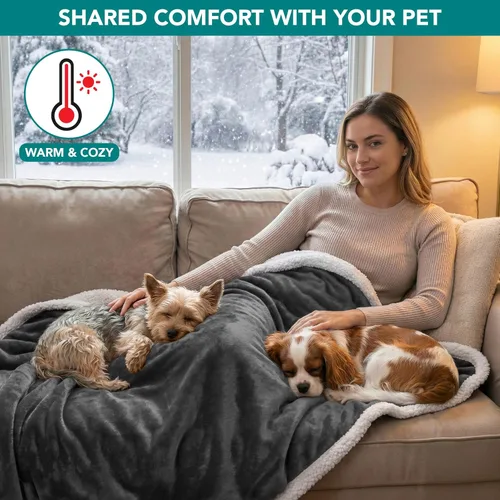 Miniatura 4 de PetAmi - Manta impermeable para perro adecuada para cama, sofá Funda impermeable para cama de perro, para perros grandes, cachorros Manta
