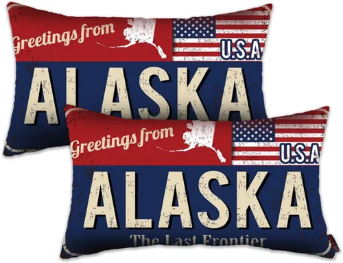 Miniatura 21 de Juego de 2 fundas de almohada de Florida de 12 x 20 pulgadas, decoración de recuerdo de Florida, funda de almohada lumbar con diseño de bandera