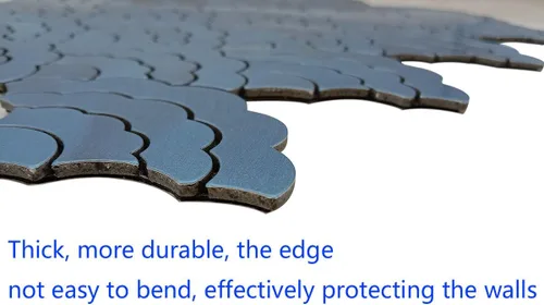 Miniatura 4 de XUANINY - 11 hojas de azulejos autoadhesivos para salpicaduras de metal, mosaico de aluminio en forma de nube 3D con adhesivo para decoración