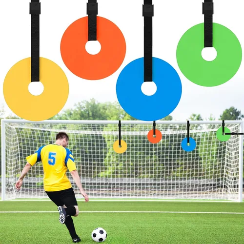 Paquete de 4 objetivos grandes de portería de fútbol, esquinas de tiro con precisión de disparo, objetivos de entrenamiento con correas ajustables,