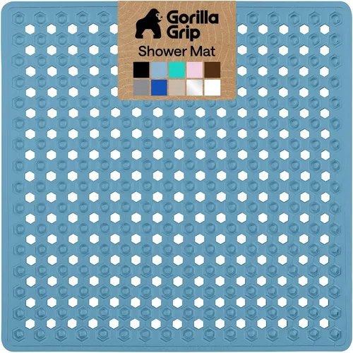 Miniatura 17 de GORILLA GRIP Alfombrilla para bañera patentada, lavable a máquina, con ventosas y orificios de drenaje para mantener las bañeras limpias, suave