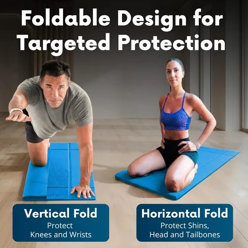 Miniatura 2 de Esterilla de yoga plegable gruesa, en 6 combinaciones; mayor soporte y protección para las articulaciones, sistema de alineación corporal