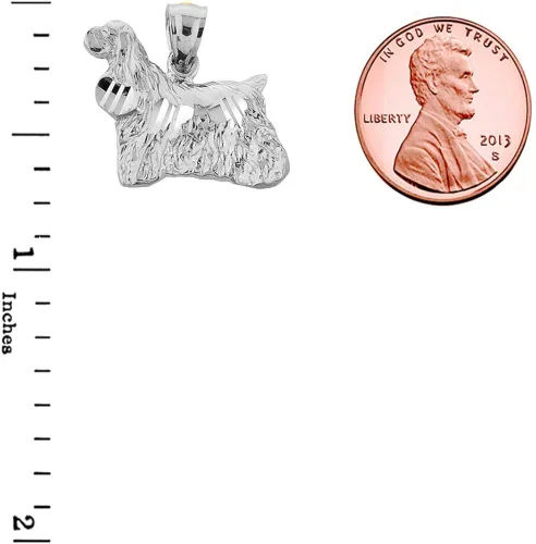 Miniatura 2 de Colgante de plata de ley 925 pulido con diseño de perro de Cocker Spaniel
