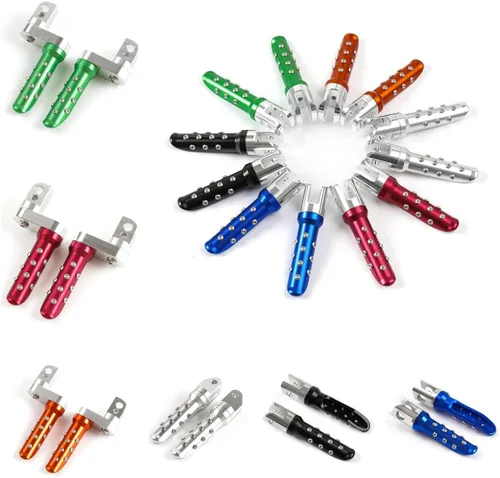 Miniatura 15 de Clavijas de pie delantero de extensión CNC de 0.78 pulgadas, clavijas de pie delanteras elevadoras para Yamaha YZF-R1 2000-2003, YZF1000 R1 Verde