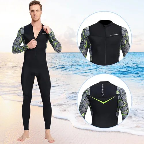 Miniatura 2 de Aivtalk Traje de buceo de cuerpo completo para hombre, manga larga, cremallera trasera, traje de neopreno con protección solar UV, refrescante, A