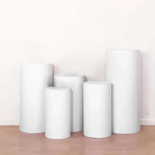 Miniatura 50 de Efavormart - Juego de 5 fundas de soporte para caja de exhibición cilíndrica de elastano, color negro, fundas elásticas para pilar de pedestal, 160