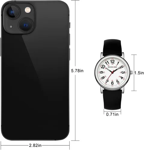 Miniatura 4 de GOLDEN HOUR Reloj de enfermera impermeable para profesionales médicos estudiantes mujeres y hombres varios colores esfera luminouse de fácil lectura