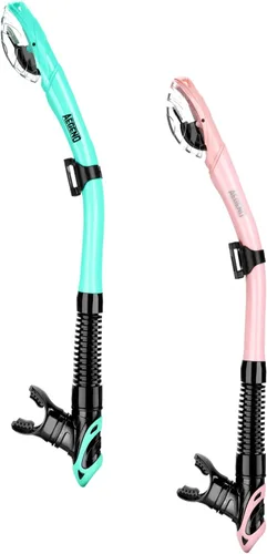 Miniatura 11 de Aegend - Esnórquel seco para buceo para adultos y jóvenes - Equipo de snorkel con válvula seca superior, perfecto para snorkel, buceo libre, Verde