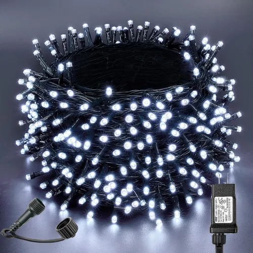Miniatura 9 de BlcTec Luces de Navidad blancas cálidas, 300 luces LED de 108 pies para árbol de Navidad con 8 modos, impermeables, con certificación UL
