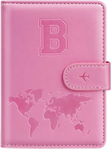 Miniatura 69 de Funda para Pasaporte Personalizada con Letra de la A a la Z, Billetera de Viaje con Bloqueo RFID, Funda para Pasaporte, Estuche para Pasaporte