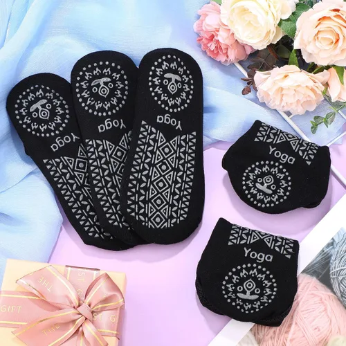 Miniatura 7 de Geyoga 6 pares de calcetines de pilates para mujer, calcetines de barre para yoga, ballet, baile, calcetines antideslizantes con correas de agarre