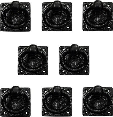 Miniatura 4 de Adonai Hardware "Adonikam" - Anillo de hierro fundido antiguo resistente para puerta de entrada frontal medieval (1 paquete, negro mate) para Mate