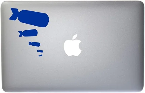 Bombs Away Fuerza Aérea Militar Ejército Calcomanía de Vinilo Para Macbook, Laptop o otro dispositivo 5 inch (Tráfico Azul)