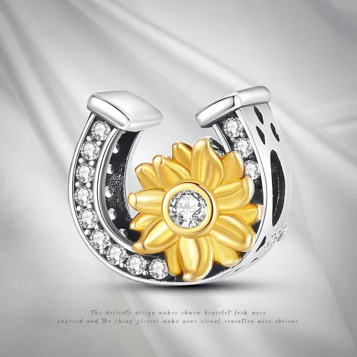 Miniatura 47 de Pandach Dijes colgantes de plata de ley 925 para pulseras y collares, dijes colgantes de Madonna con cuentas de girasol, joyería para mujer
