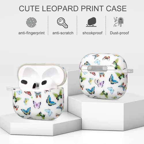 Miniatura 3 de Funda para Airpods 3 de mariposa, funda CutebriCase AirPods de tercera generación 2021 para mujeres y niñas, funda protectora rígida para AirPods 3