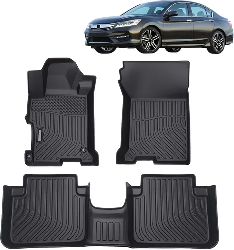 Miniatura 13 de FREEMOTOR802 Compatible con alfombrillas de piso Honda Accord 2023-2025, alfombras moldeadas 3D de 1ª 2ª fila de protección delantera y trasera