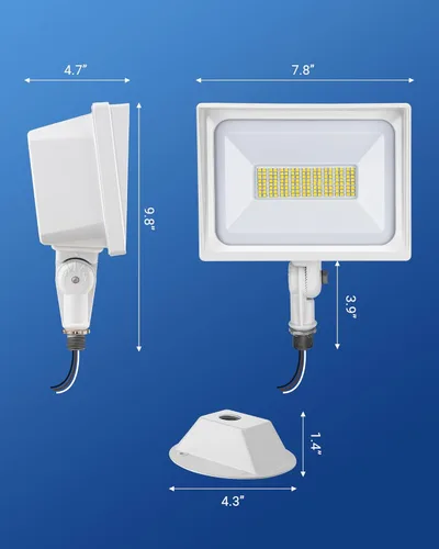 Miniatura 6 de DEWENWILS Luz de inundación LED de 65 W para exteriores, 6670 LM súper brillante (equivalente a 500 W), luz de seguridad LED impermeable IP65, Blanco
