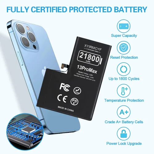 Miniatura 6 de XYIRMCYF Batería de Super Capacidad de 21800mAh Compatible con iPhone 13 Pro Max, Batería de Repuesto Li-Polímero de 0 Ciclos para iPhone 13 Pro