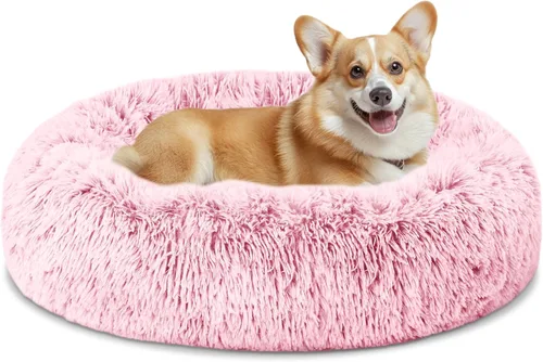 Miniatura 8 de ELSKER&HOME Cama relajante para perros, cama lavable en forma de dona, acolchada y con calentamiento, redonda de 30 pulgadas para perros medianos