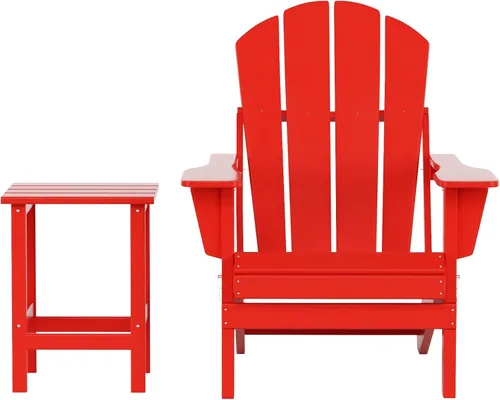 Miniatura 38 de WestinTrends Malibu HDPE - Silla plegable Adirondack de polietileno para exteriores, color negro