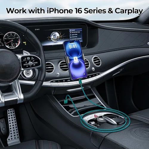 Miniatura 4 de Basesailor Paquete de 2 cables de carga USB tipo C de 6.6 pies, cable de alimentación de nailon para Samsung Galaxy S10 S23 S20 S21 S22, Moto Z3 Z4